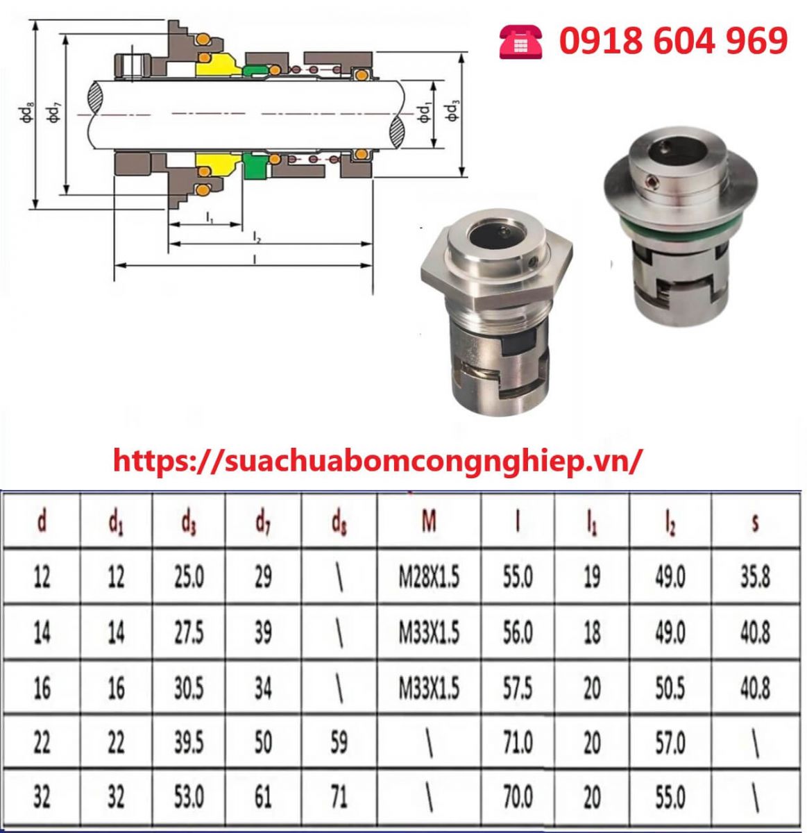 Phớt bơm trục đứng-71(3)